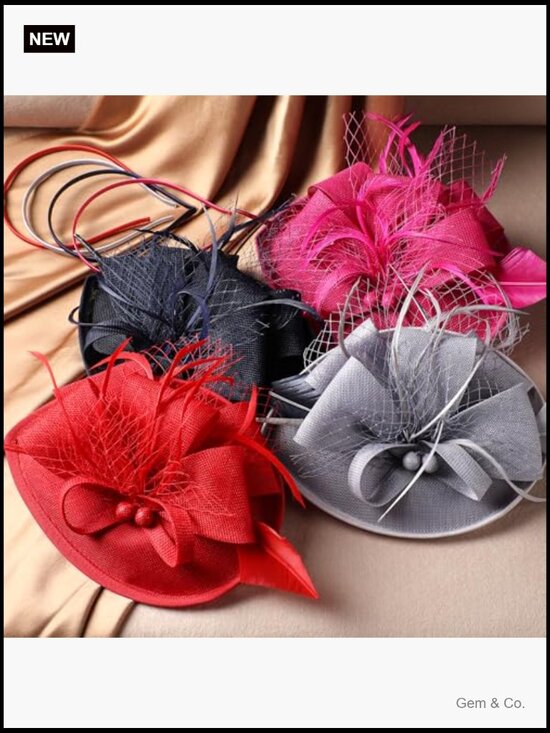 Vintage Tea Party Derby Fascinator Headband Horse Racing Church Hat main image 4